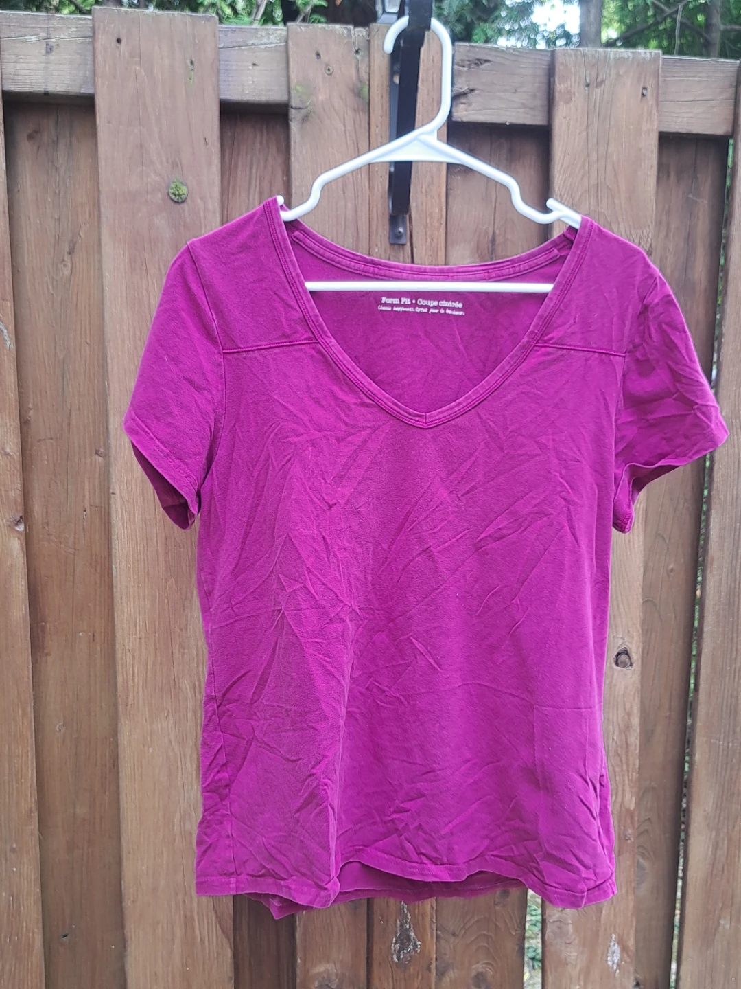 Fuchsia V-Neck T-Shirt