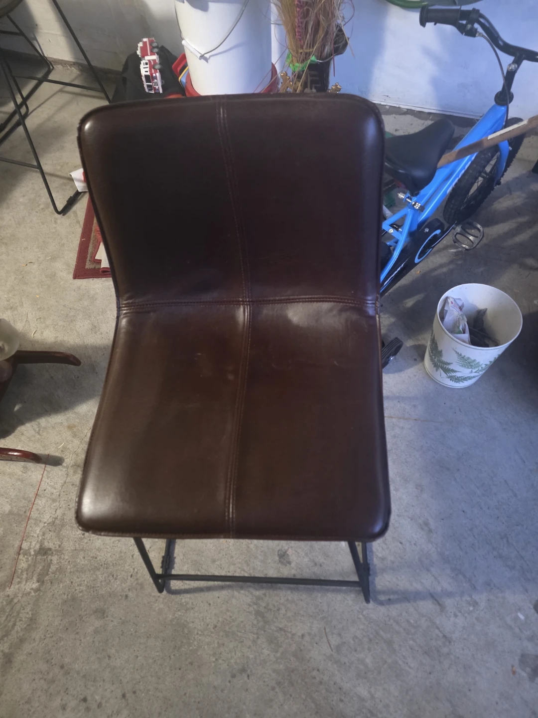 Brown Faux Leather Bar Stool - photo 2