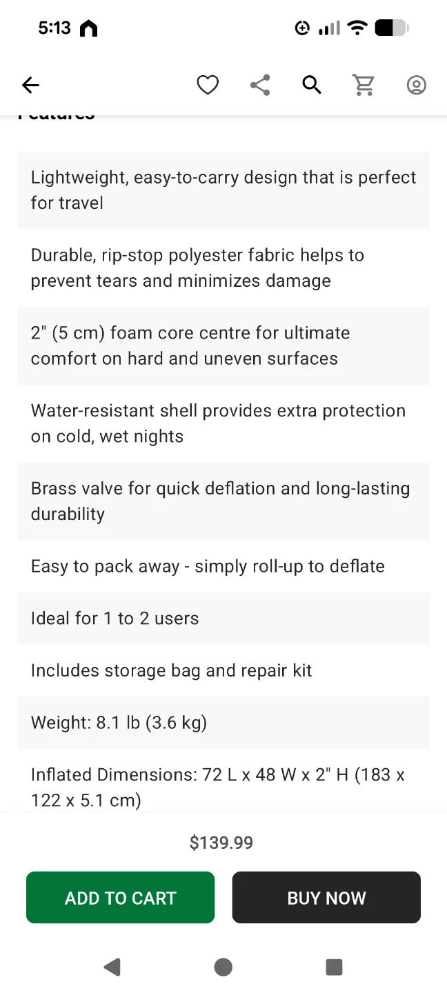 Woods Base Rest Double Self-Inflating Camping Sleeping Pad - photo 4