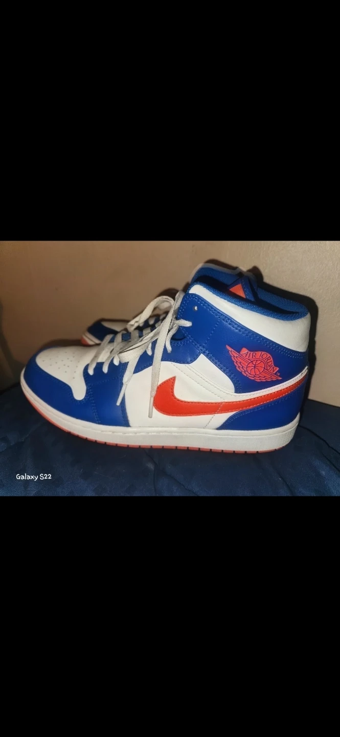 Air Jordan 1 Mid 'Knicks' (Game Royal / Rush Orange) - photo 2