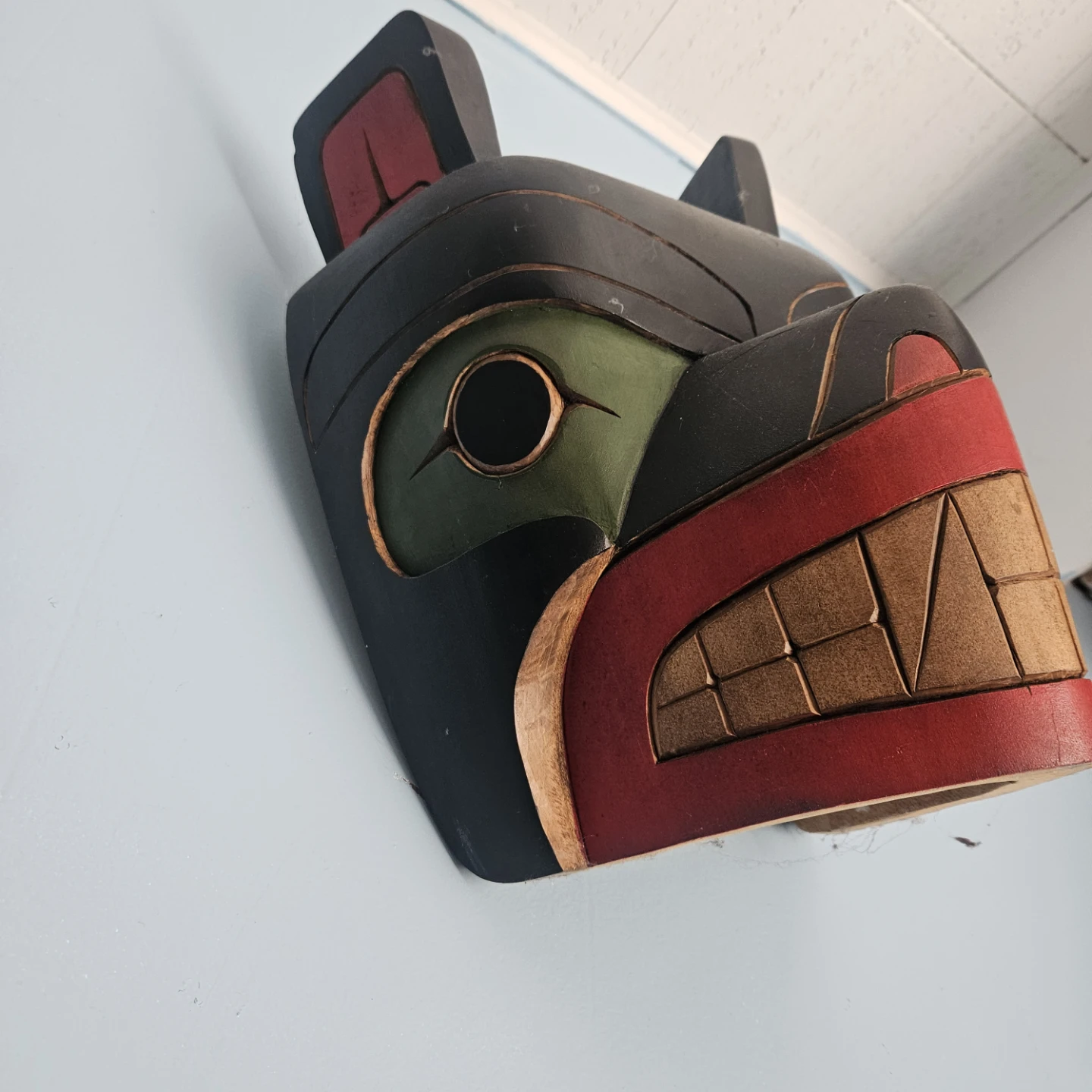 Hand-Carved Wooden Mask - photo 2