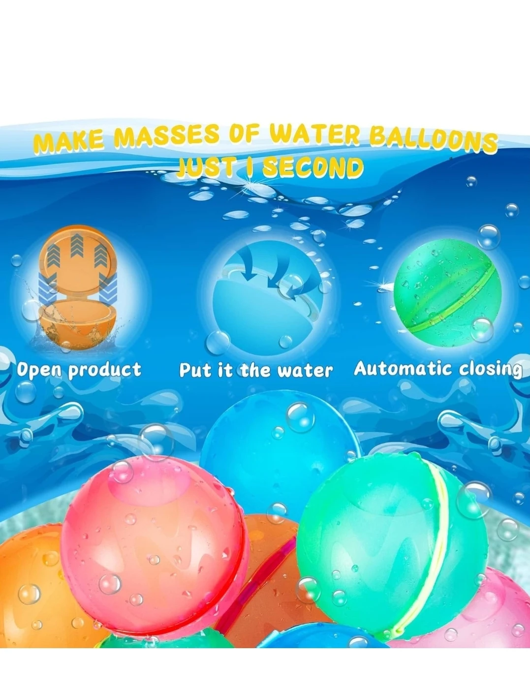 ❤️ Reusable Magnetic Water Balloons (Pack of 12) - New - photo 4