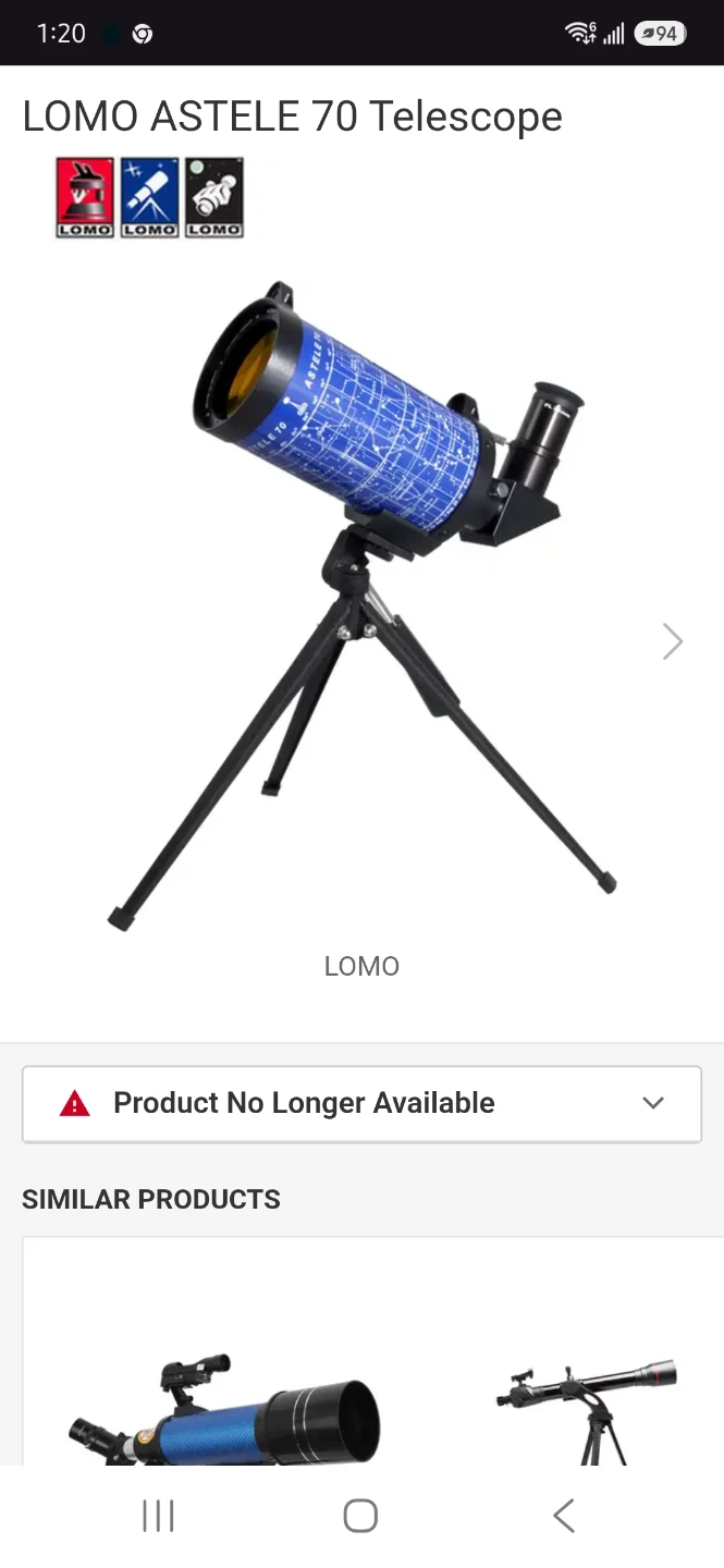 LOMO ASTELE 70 Telescope with PLOSSL 20mm Eyepiece - photo 4