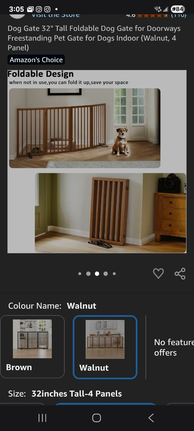 Free Standing Wooden Dog Gate 32" high - photo 4