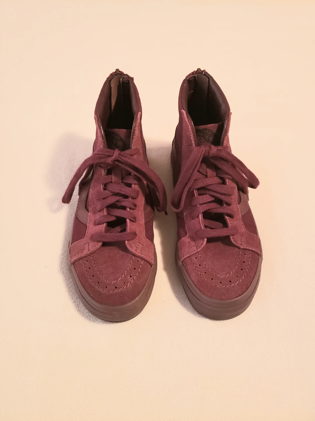 Vans High Top Sk8-Hi Zip Burgundy Women's 6.5 Suede Size 6.5 $35 - photo 3