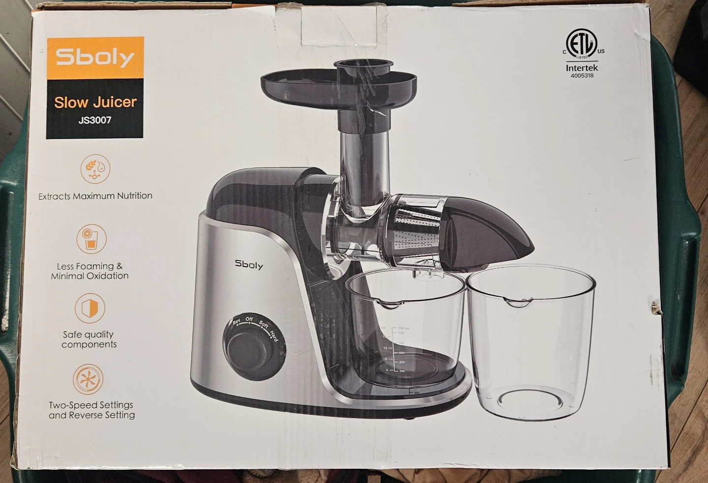 Sboly Cold Press Slow Masticating Juicer (Model JS3007) – In Box