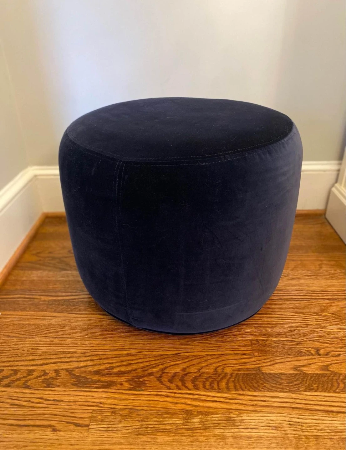Ikea Stockholm Dark Blue Velvet Ottoman - photo 2