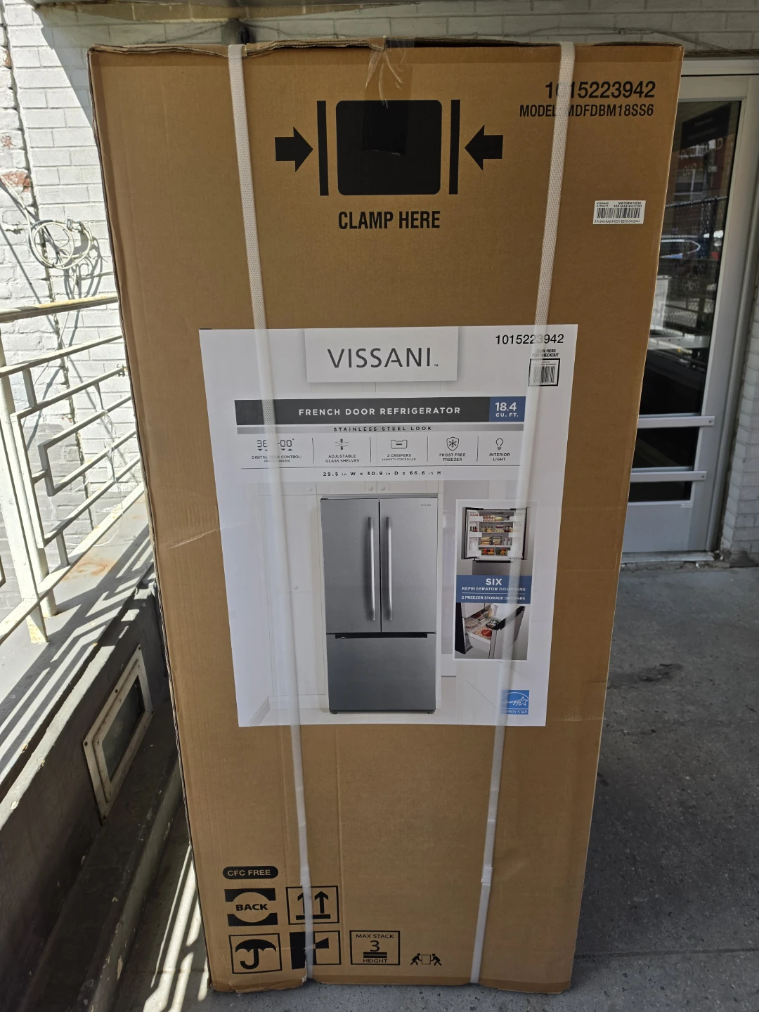 Vissani 30in French Door Refrigerator - Stainless Steel Look