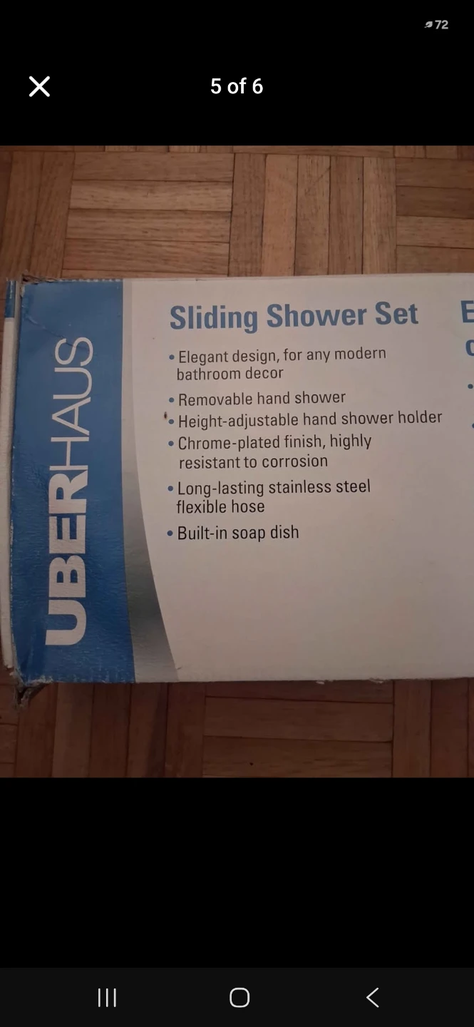 UBERHAUS Handheld Sliding Shower Set - Chrome Finish - New - photo 5