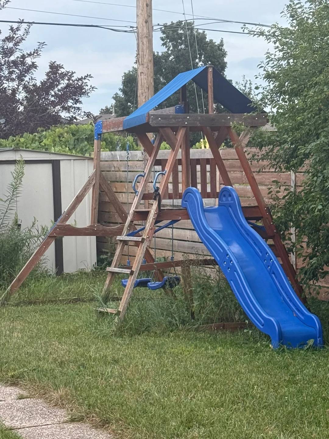 Wooden Swing Set with Slide and Swings - photo 2