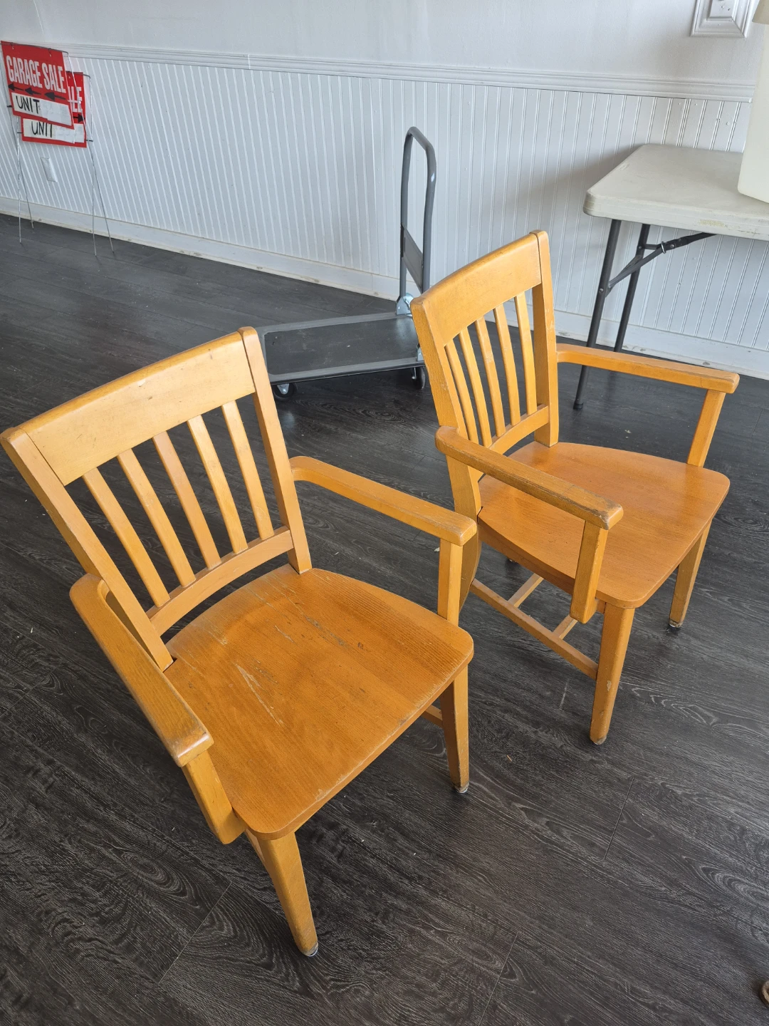 Wooden Arm Chairs - Set of 2