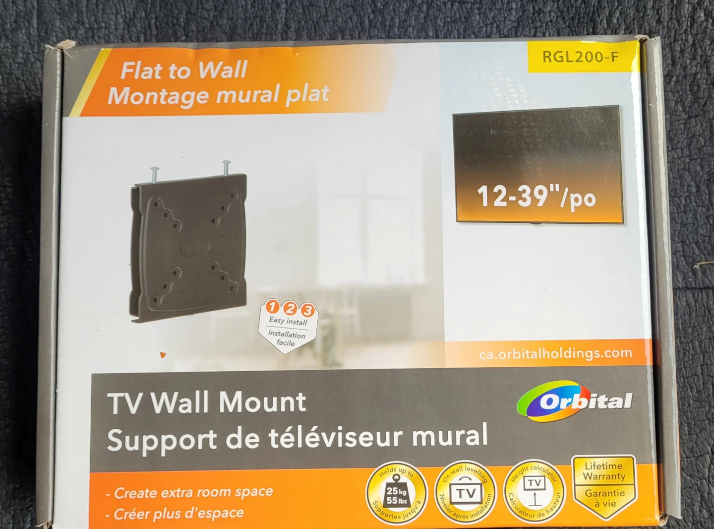 Orbital TV Wall Mount RGL200-F for 12-39" TVs