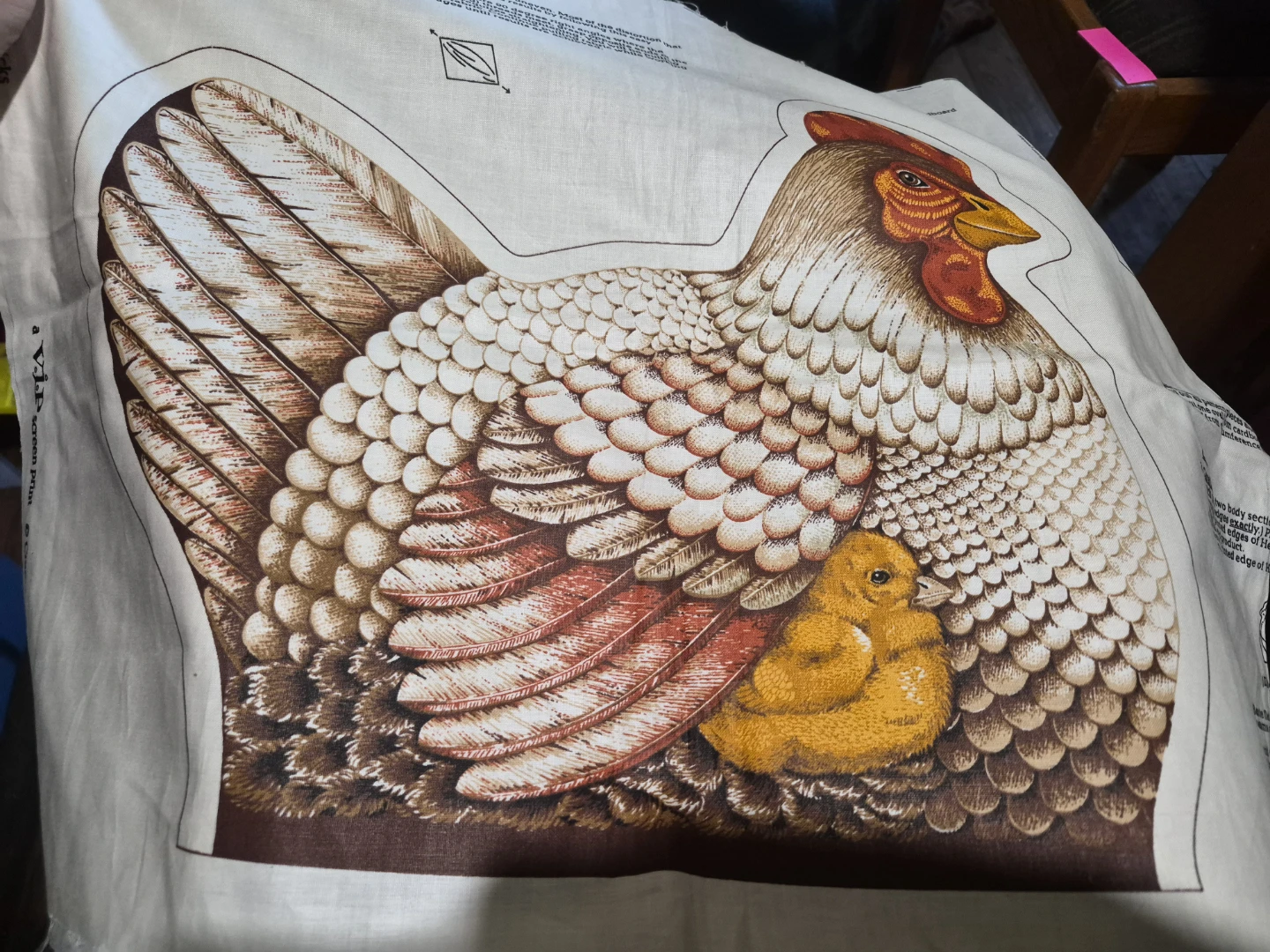Chicken and Chick Fabric Panel