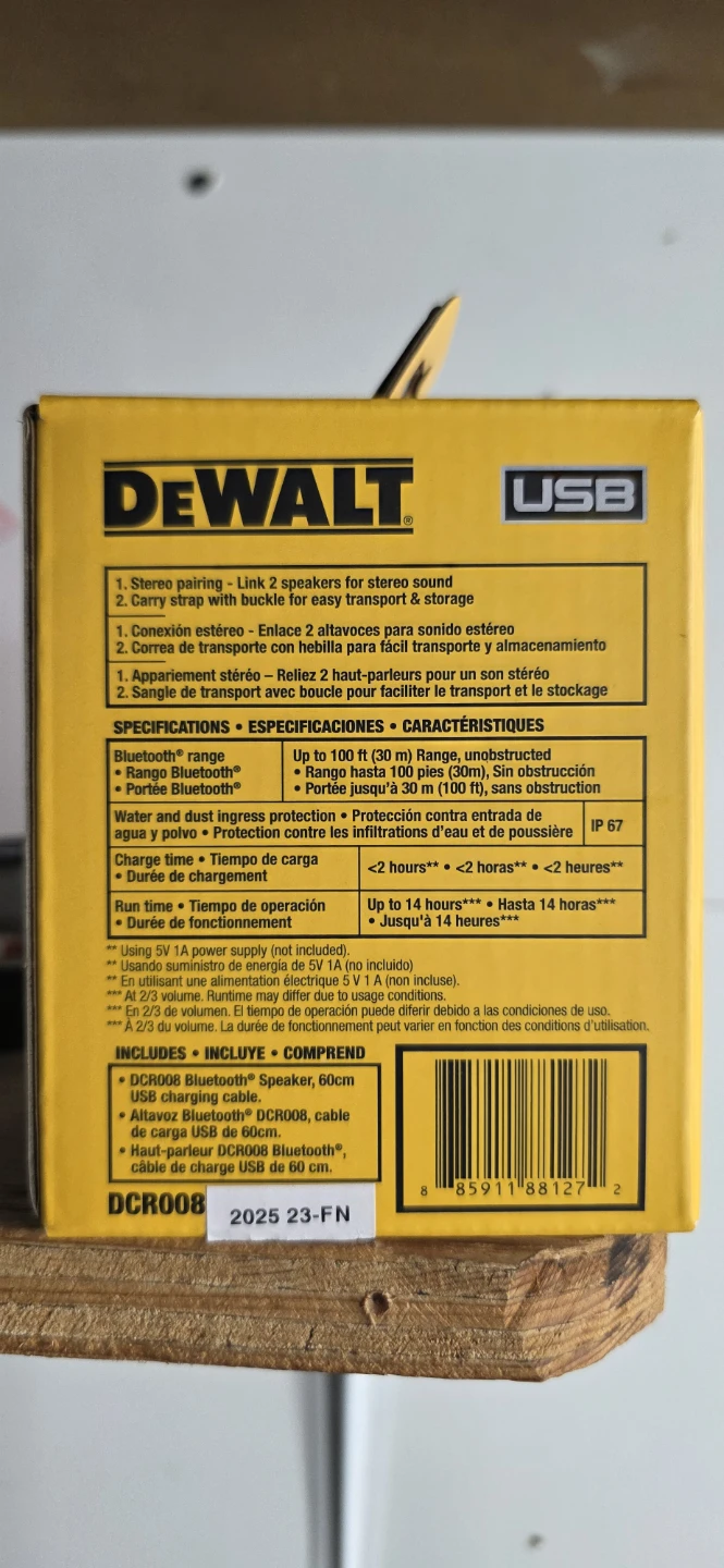 DeWalt DCR008 Rechargeable Mini Bluetooth Speaker - photo 3