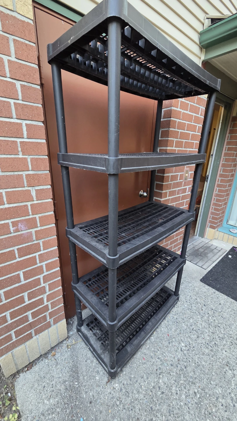Black 5-Tier Plastic Storage Shelving Unit - photo 3