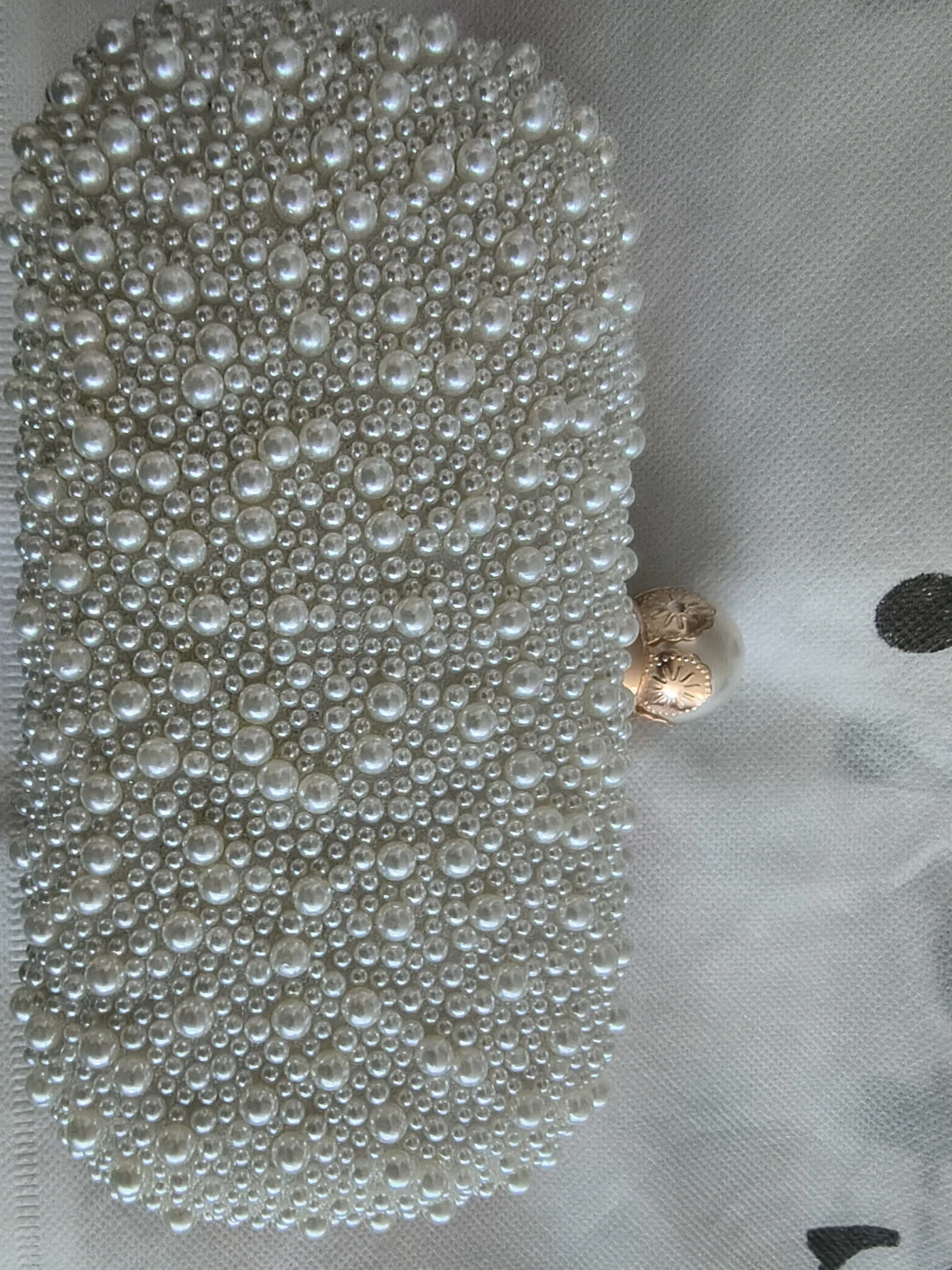 Pearls Evening Clutch Bag with gold back. - photo 4