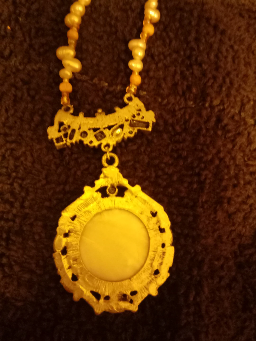 Yellow Beaded Pendant Necklace with Dandelion - photo 2