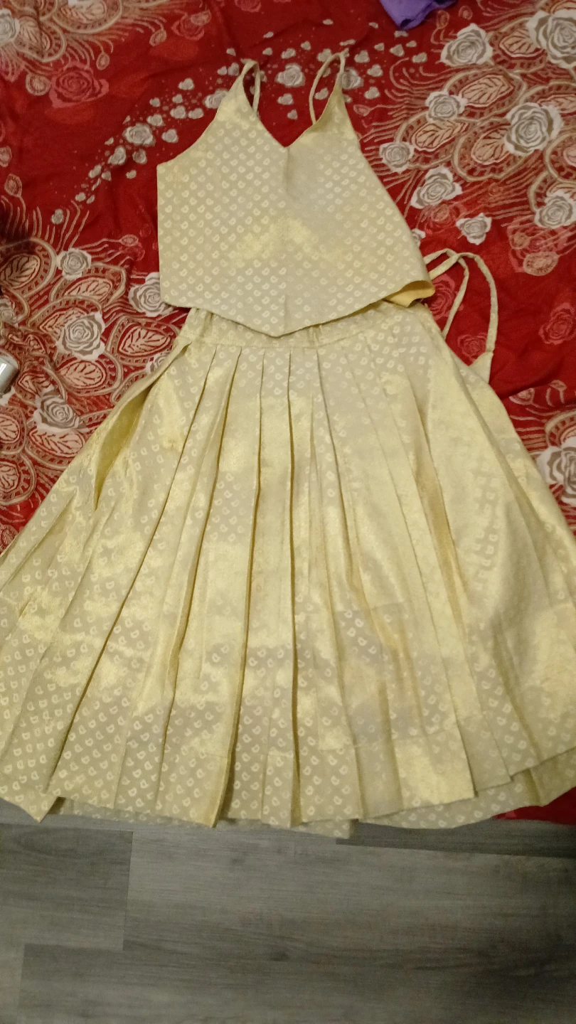 Gold Brocade Skirt and Top Set