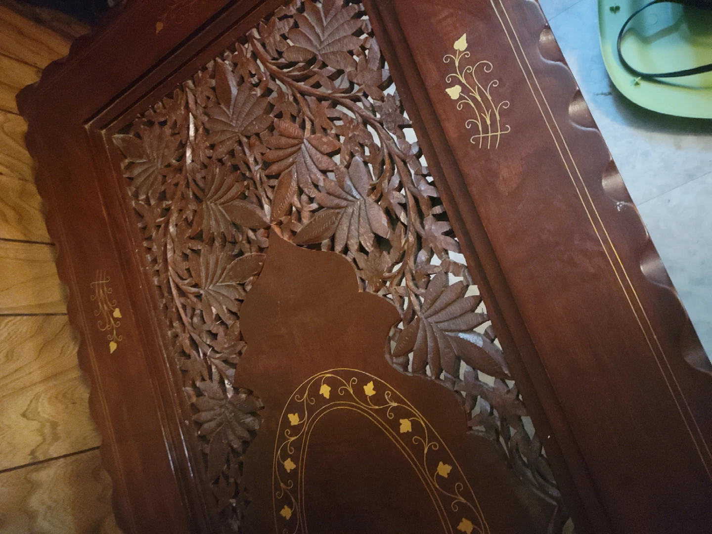 Vintage Carved Wood Coffee Table