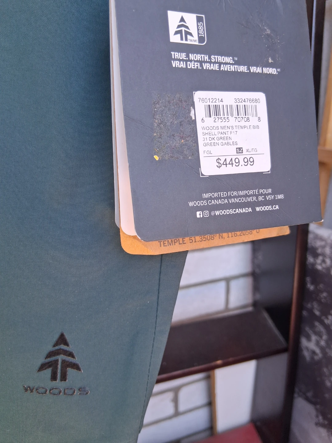 Brand new with tags Woods Men's Temple Bib Shell Pants - photo 3