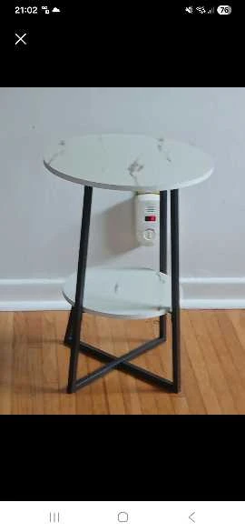 Round Side Table with Shelf - photo 4