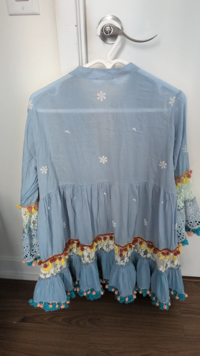 Blue Size L flared sleeve top - photo 2