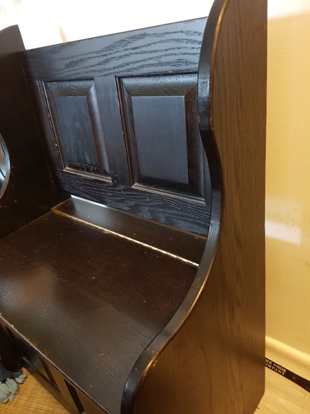 Dark Wood Storage Bench - photo 2