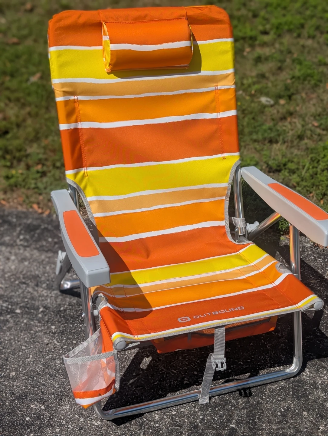 Outbound Striped Backpack Beach Chair