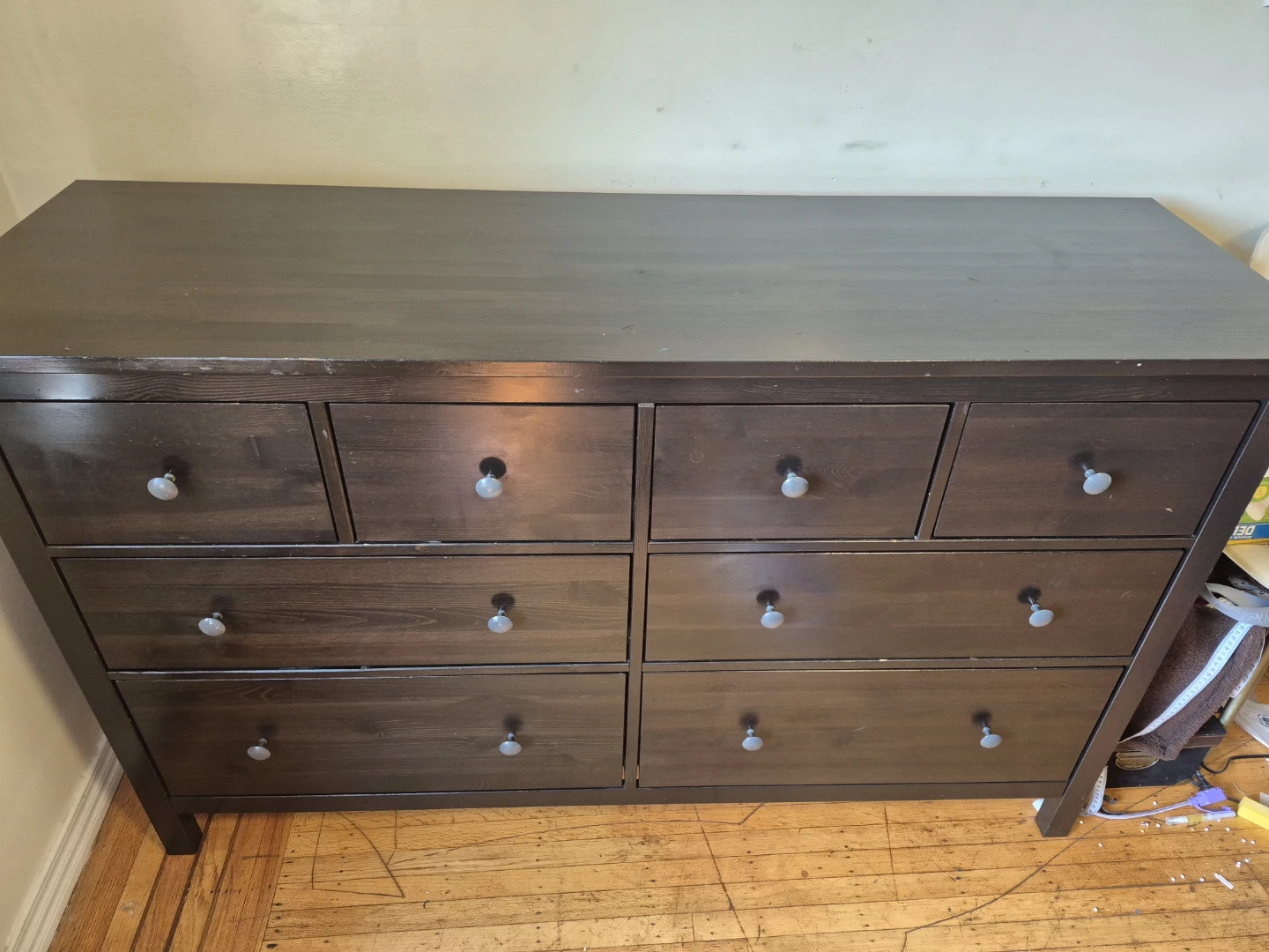 Dark Brown Dresser with 8 Drawers