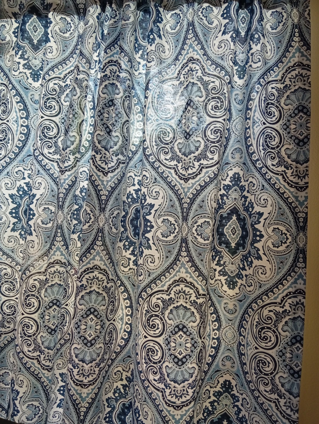 Blue Damask Pattern Curtain - photo 2