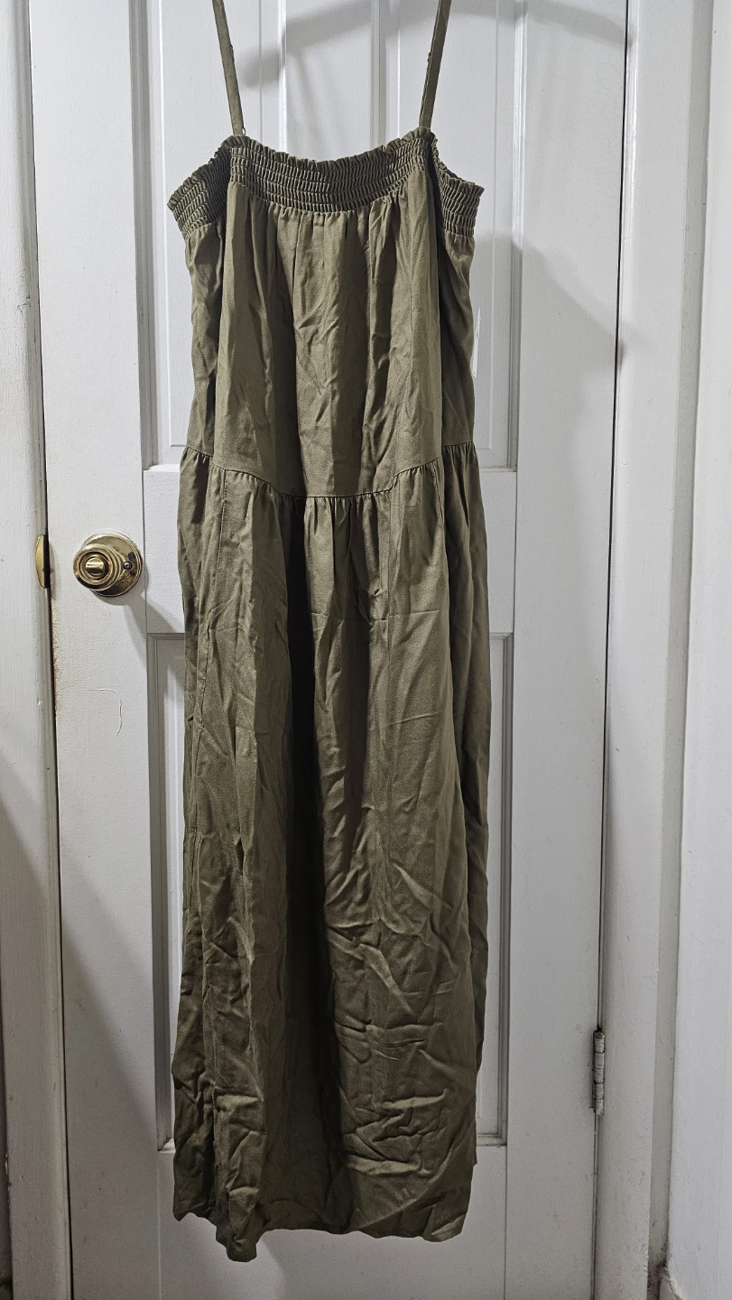 Old Navy Smocked Maxi Dress - Olive Green - Size M - photo 2