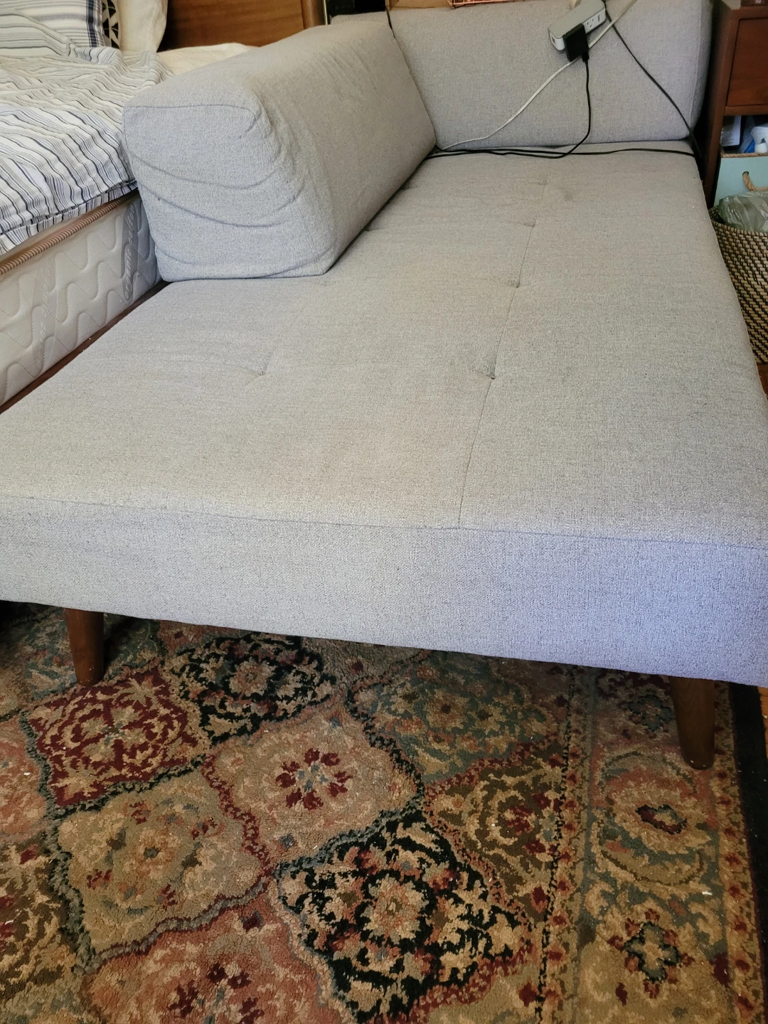 West Elm Gray sofa daybed couch - photo 3