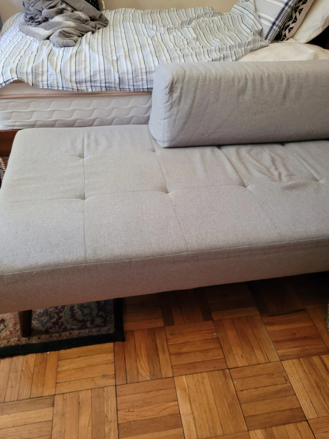 West Elm Gray sofa daybed couch - photo 4