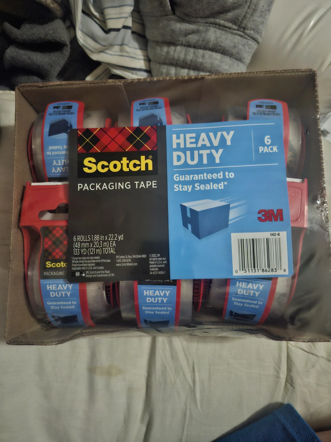 Scotch Heavy Duty Packaging Tape - 6 Rolls