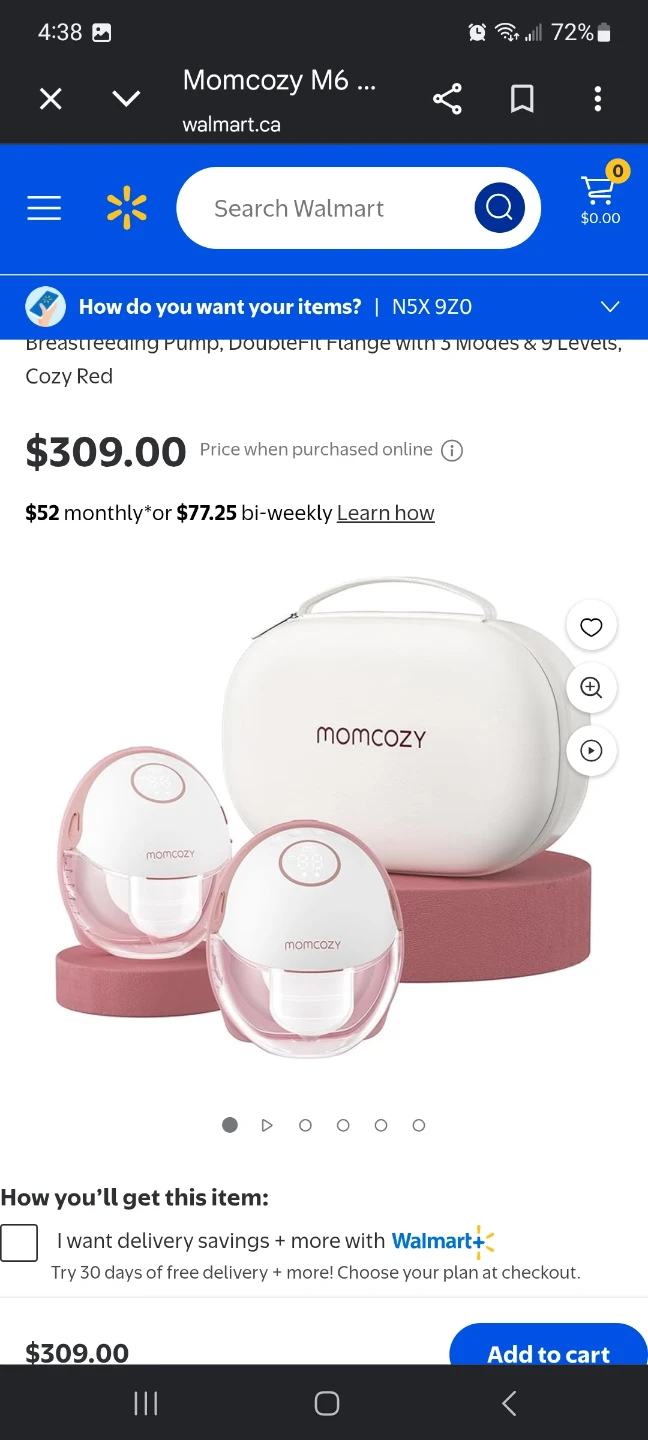 Momcozy M6 Hands-Free Wearable Breast Pump - Red, 2 Pack