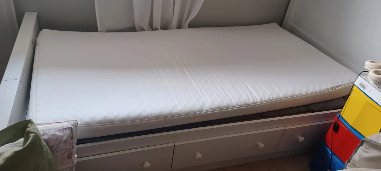 White Twin Bed Frame with Drawers , no mattress - photo 2