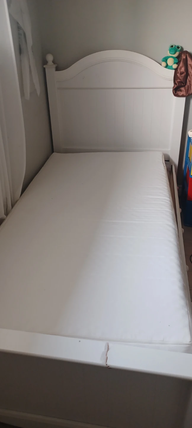 White Twin Bed Frame with Drawers , no mattress - photo 3