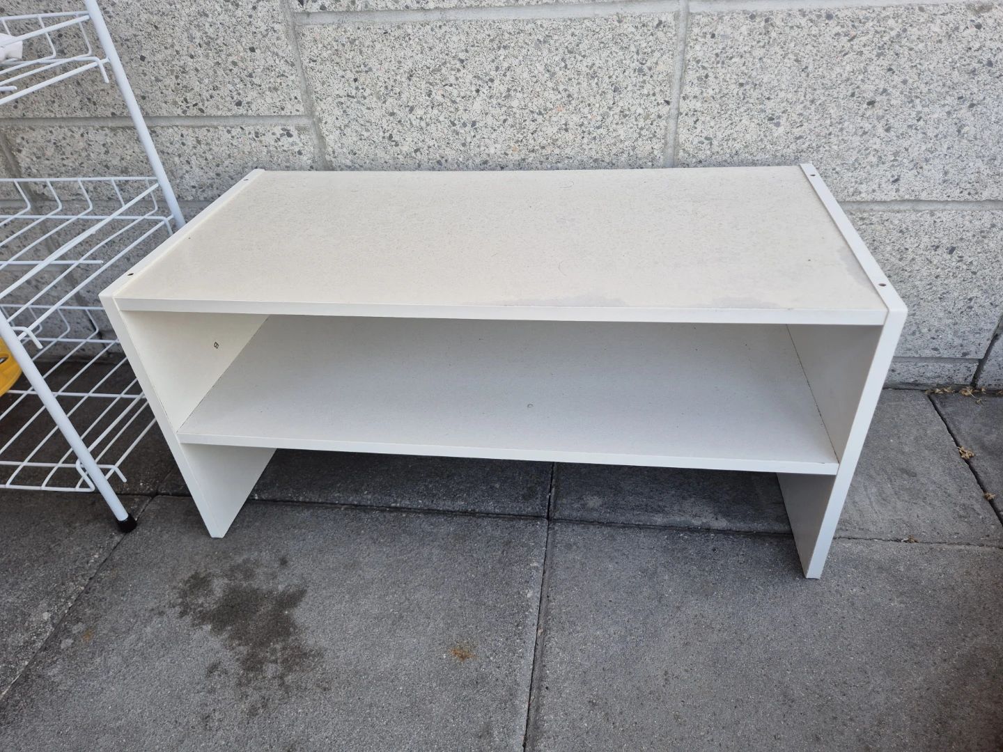 White Two-Tier Shelf Unit