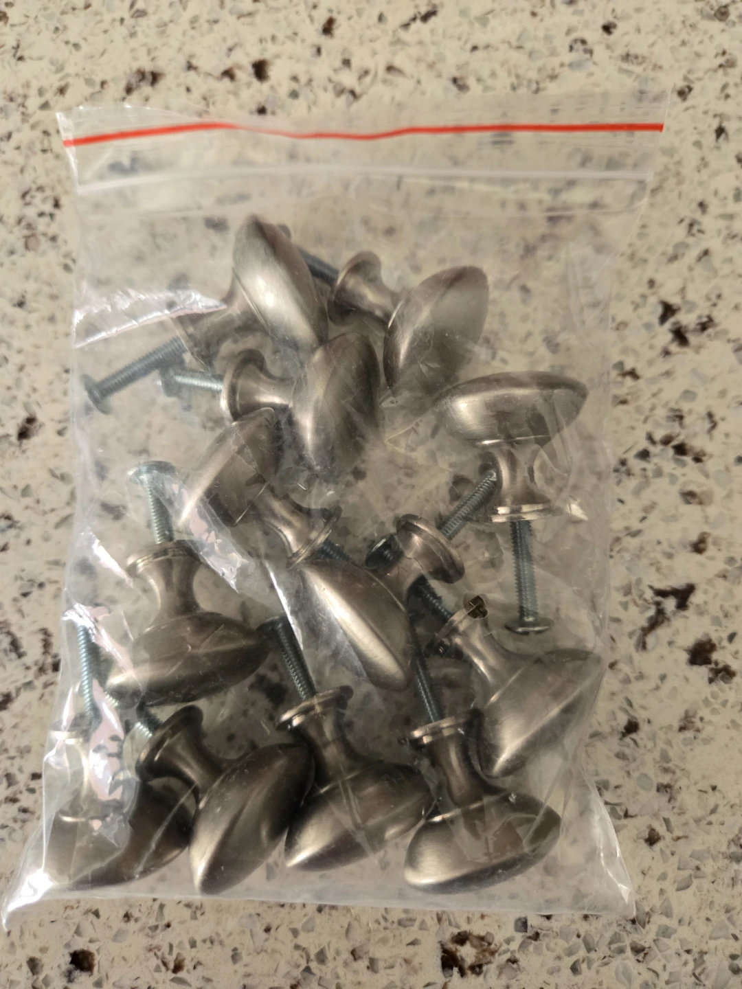 Bag of 12 Brushed Nickel Cabinet Knobs