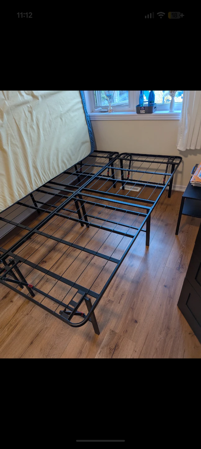 Black Metal Queen Platform Bed Frame - photo 2