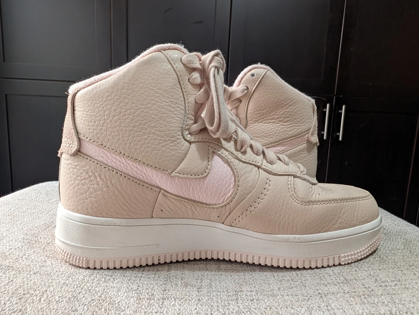 Nike Air Force 1 High Top Sneakers - Beige/Pink - photo 3