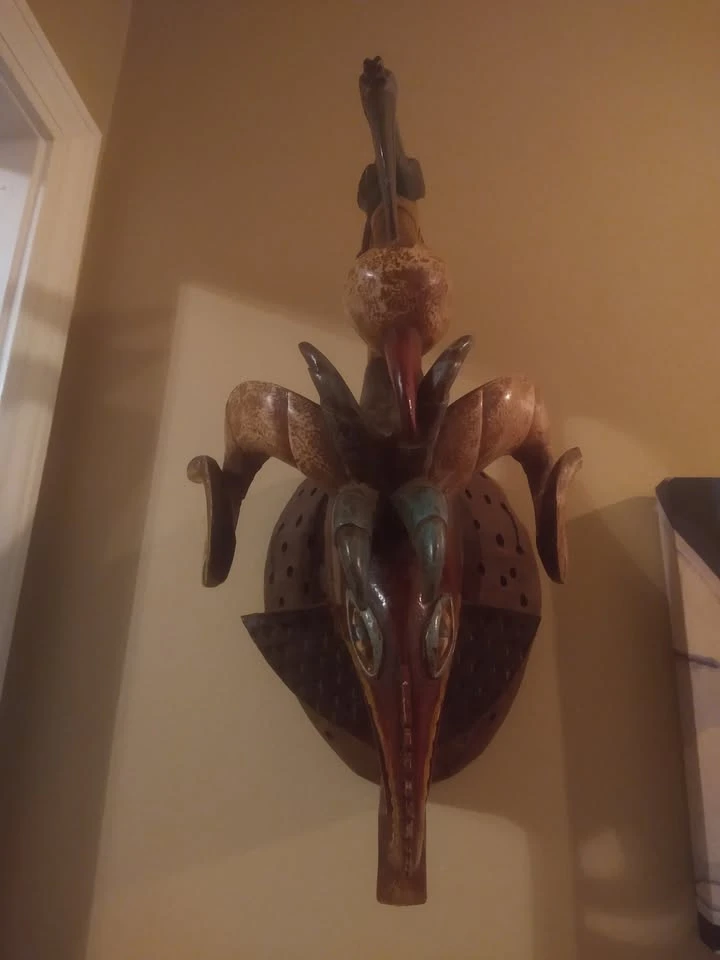 Hand Carved  African Ram Wooden Mask