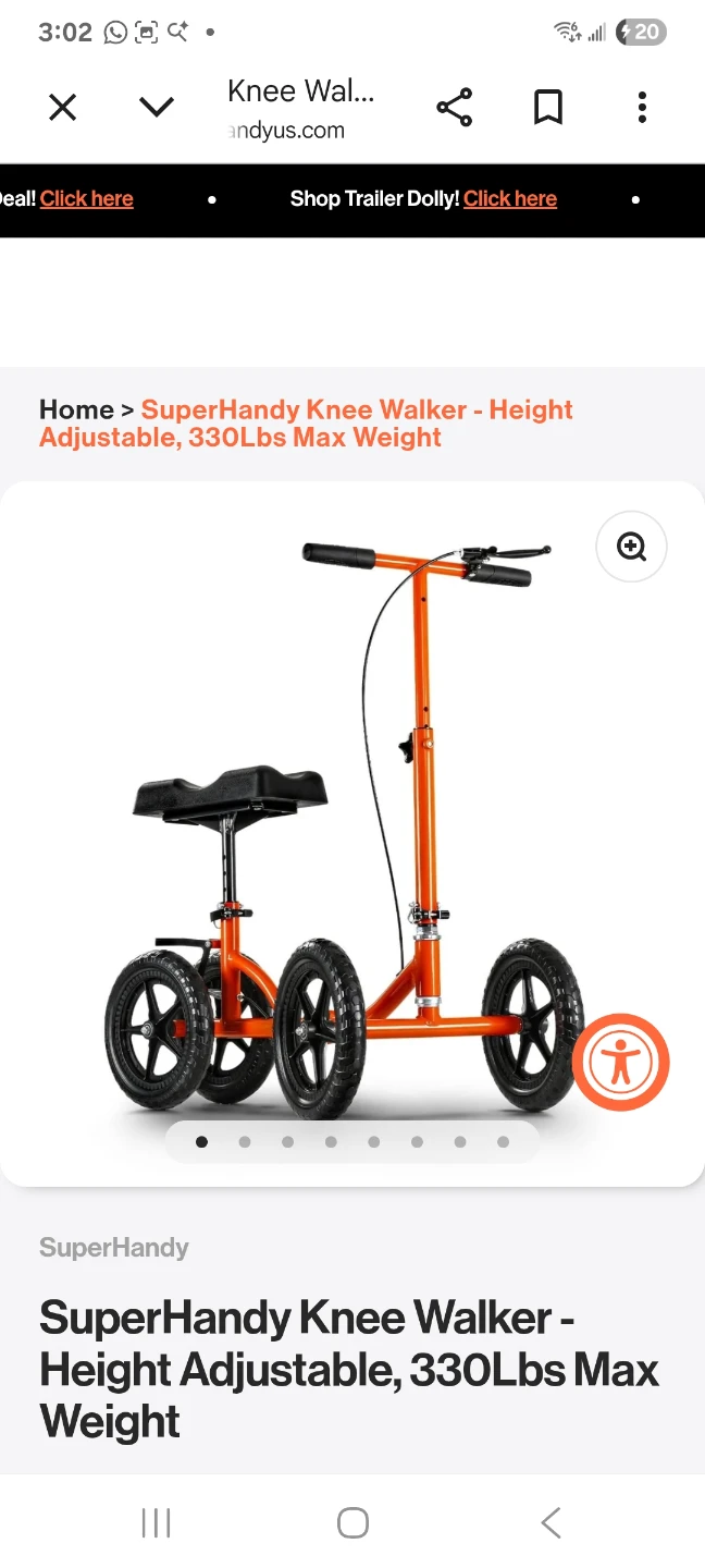 SuperHandy Knee Walker - Height Adjustable - photo 3
