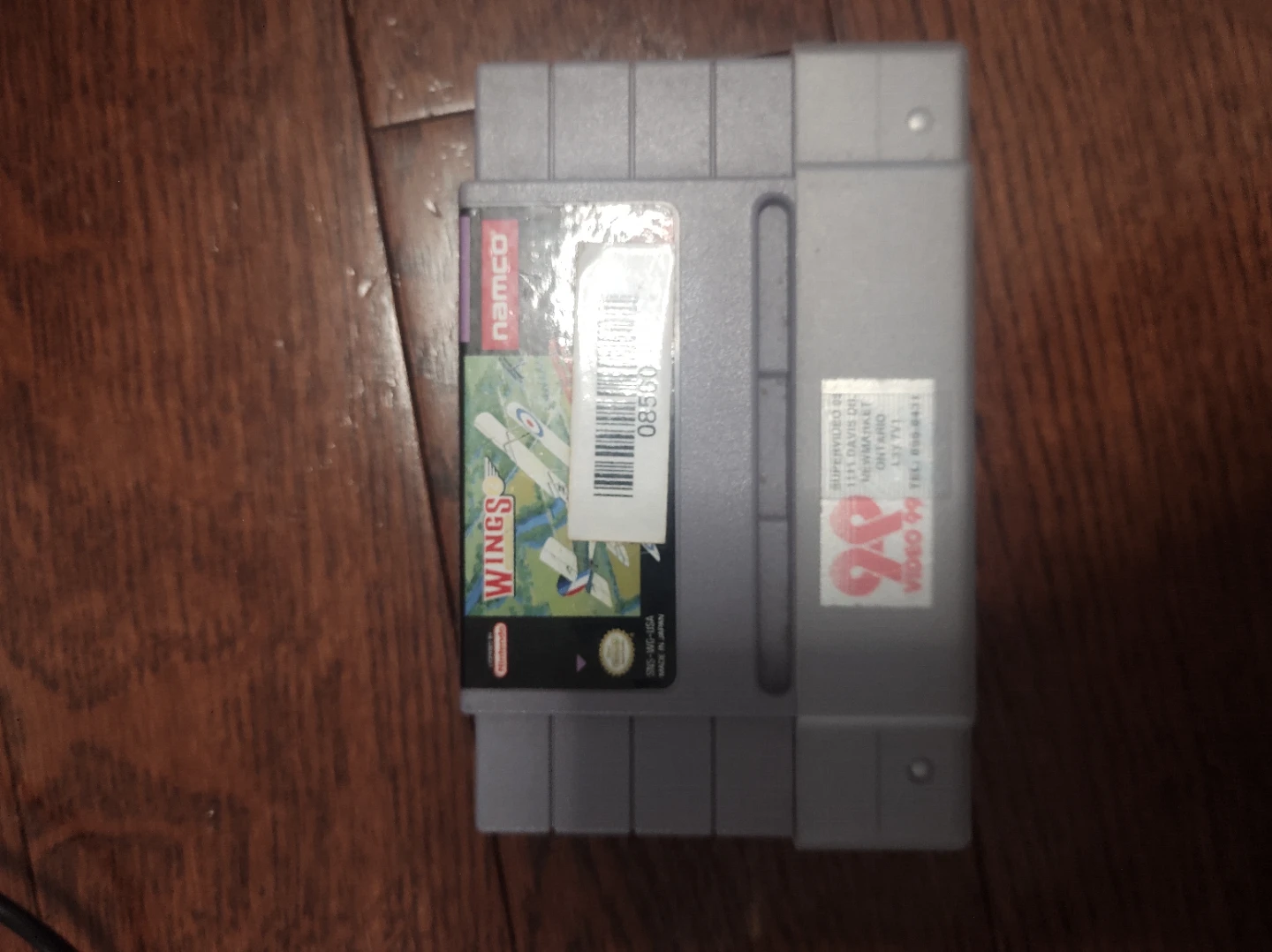 Namco Wings Super Nintendo SNES Game Cartridge