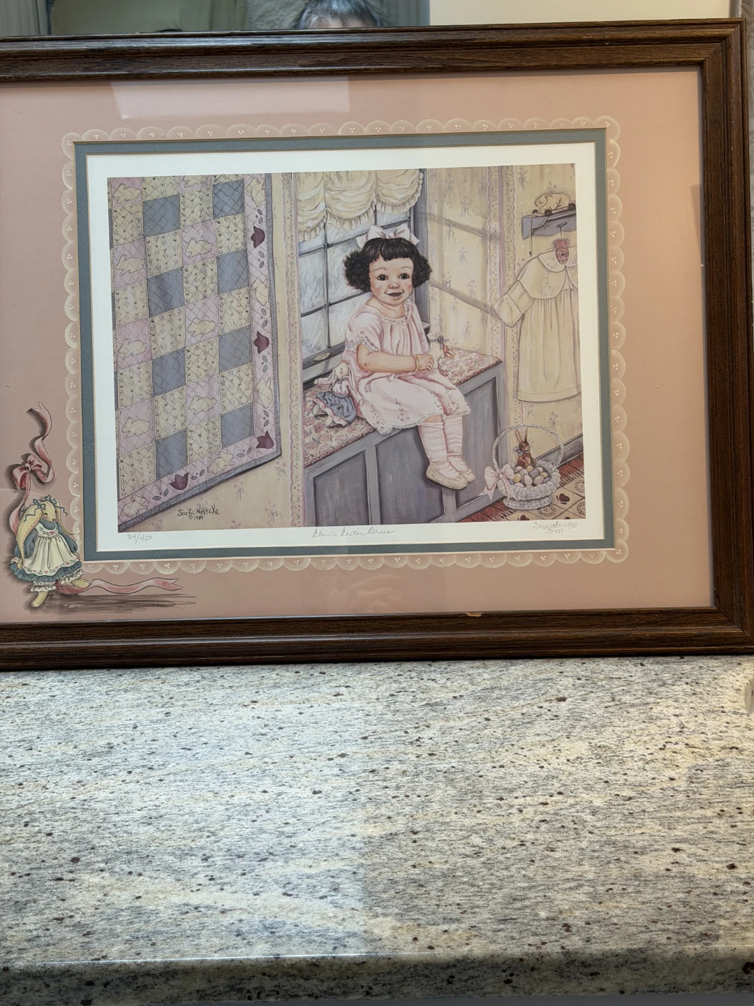 Jackee Nottke "Little Miss Muffet" Print 34/450 Framed 1989 - photo 2