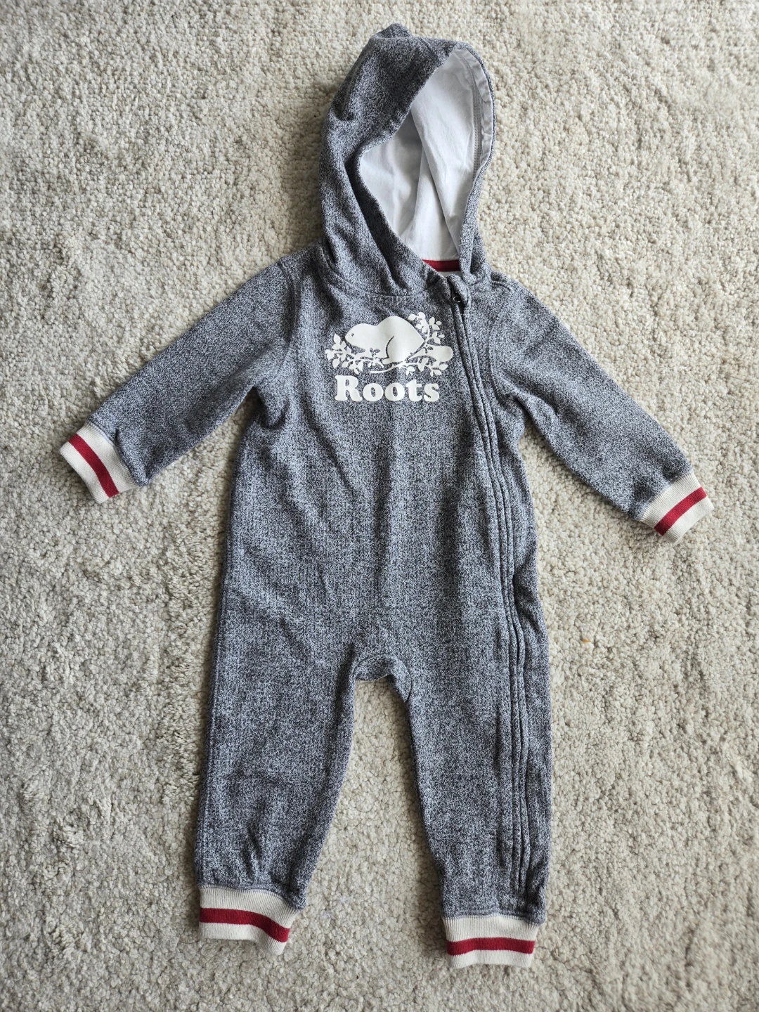 Roots Baby Onesie L/G 12-18 Months Grey
