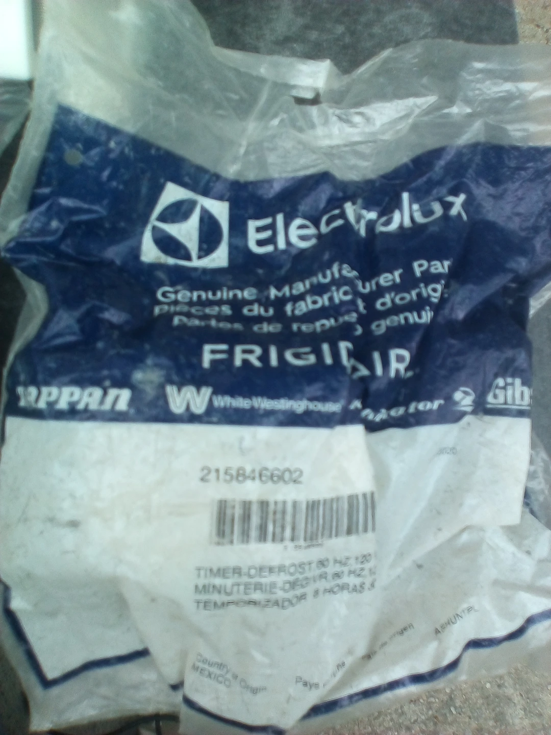Electrolux Refrigerator Defrost Timer 215846602