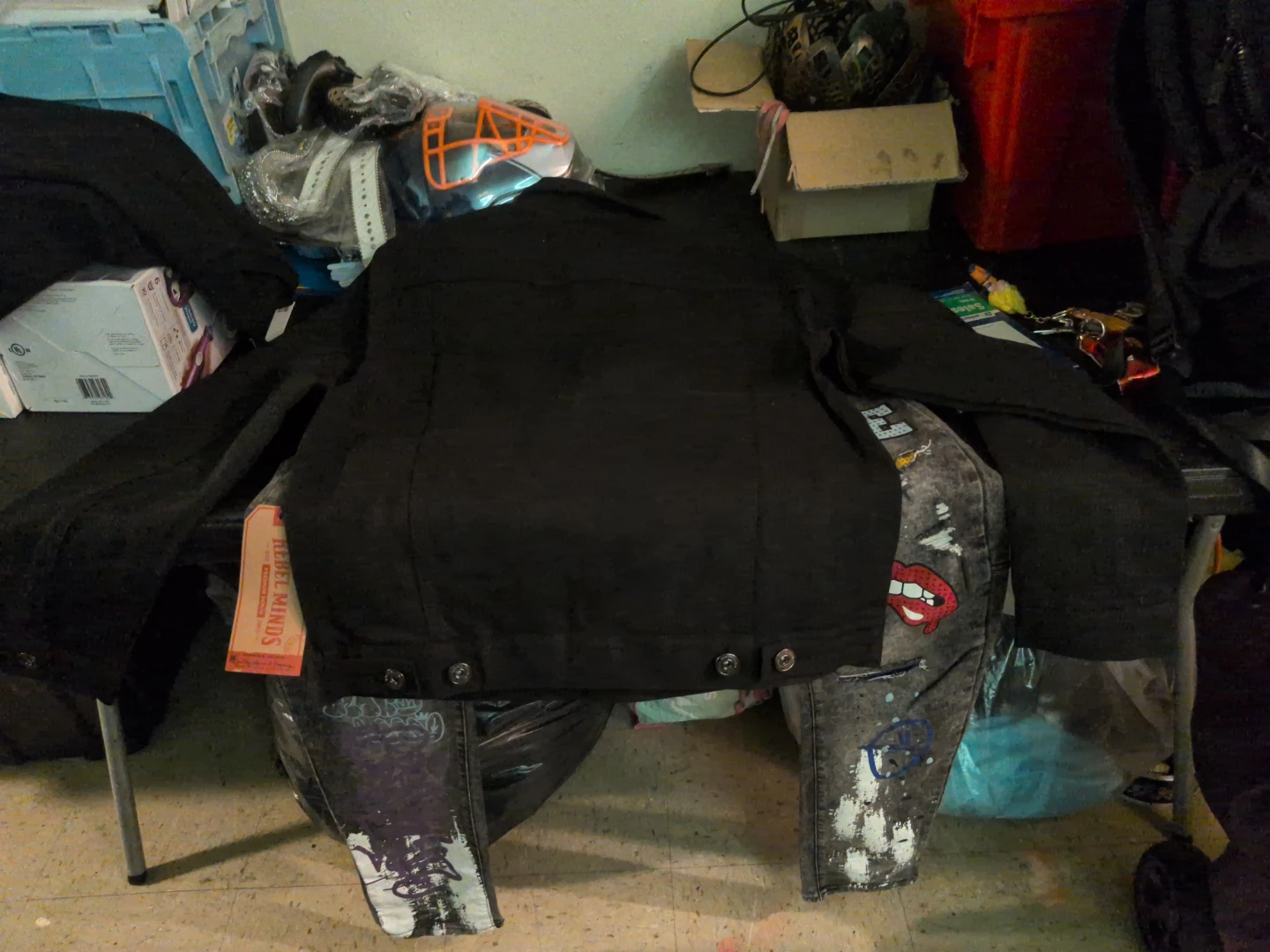 Rebel Minds Black Denim Jacket Size L