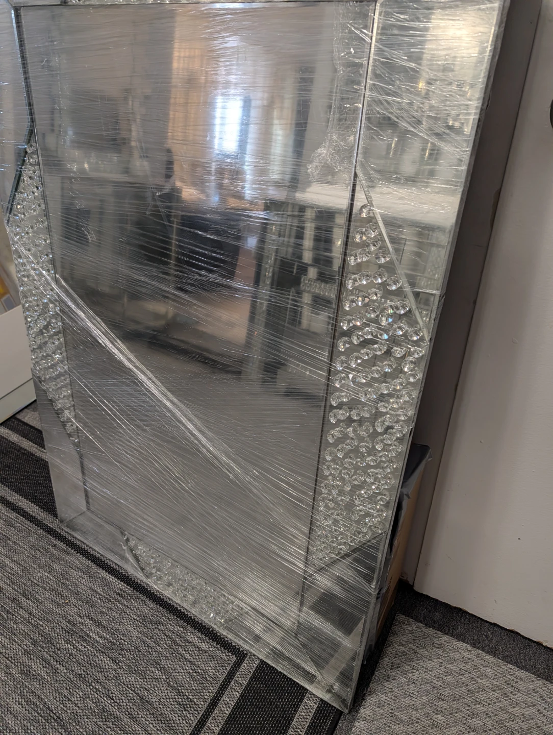 Decorative Wall Mirror with Crystal Accents
