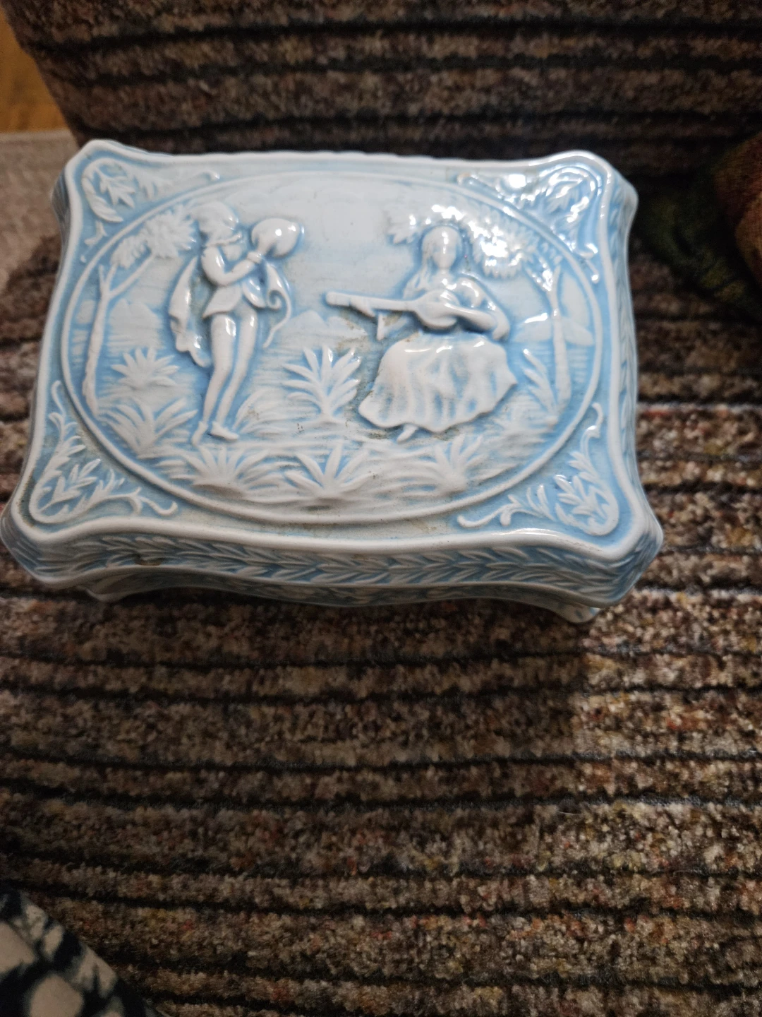 Decorative Ceramic Red& Burton Trinket Box 80s